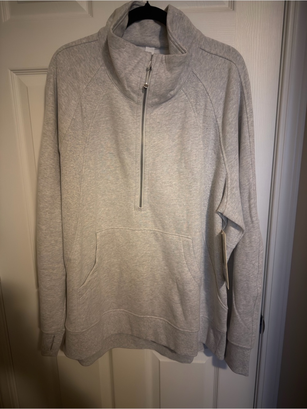 Lululemon Scuba Oversized Funnel Neck Half Zip Heathered Core Ultra Light Grey X